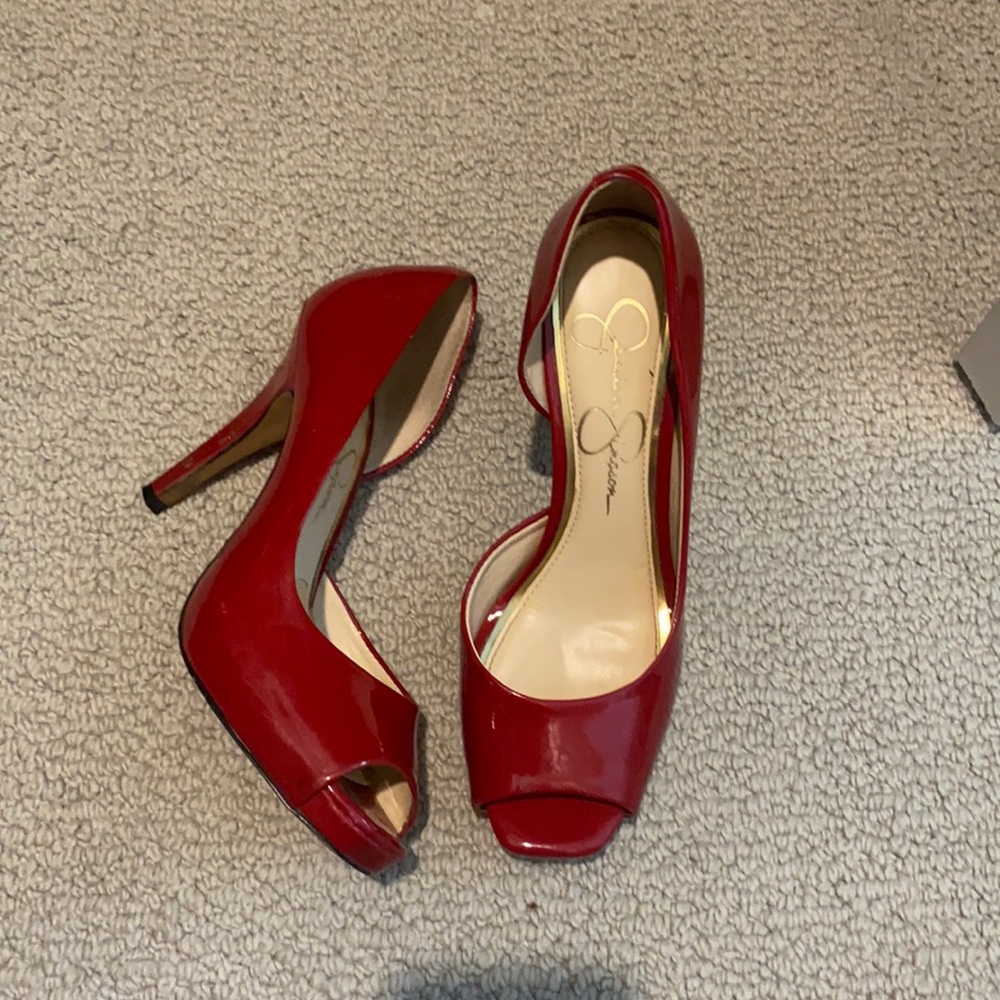 Red Jessica Simpson heels